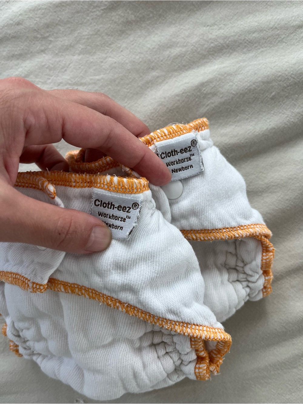 Lot of 2 Cloth-eez White Workhorse Diapers - Picture 2 of 4